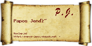 Papos Jenő névjegykártya