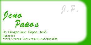 jeno papos business card